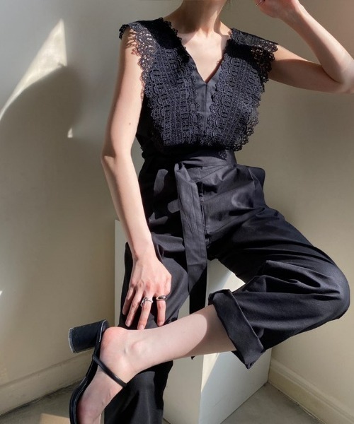 sakishimatokyo（サキシマトーキョー）の「クロシェロンパース（サロペット/オーバーオール・レディース・アイボリー/ブラック・FREE）」の14枚目の写真