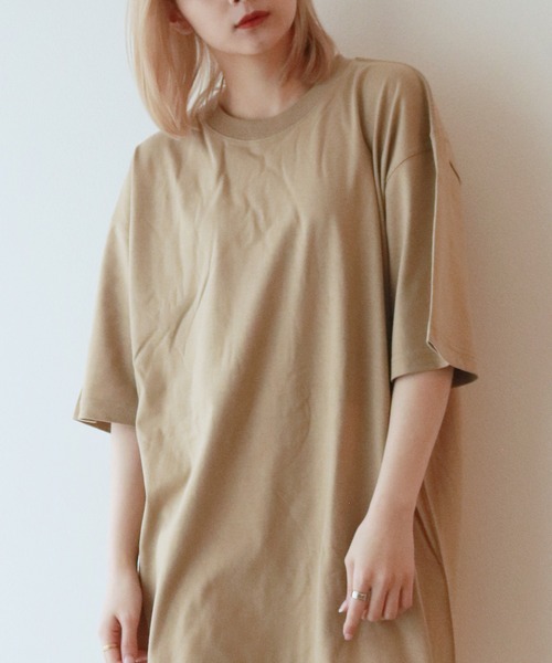 sevens(セブンズ)の「【sevens】5.6oz 無地カラーBIG Tシャツ オーバーサイズ(Tシャツ/カットソー・レディース・イエロー/ロイヤルブルー/パープル/ダークブラウン/カーキ系/ネイビー/サックスブルー/ライトベージュ/ミックスグレー/オレンジ系その他/グリーン/レッド/ブラック/ラベンダー/ピンク/ホワイト・XX-LARGE)」の8枚目の写真