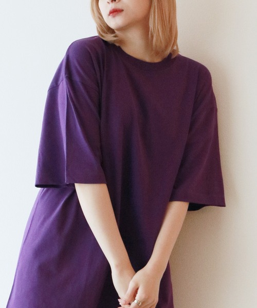 sevens(セブンズ)の「【sevens】5.6oz 無地カラーBIG Tシャツ オーバーサイズ(Tシャツ/カットソー・レディース・イエロー/ロイヤルブルー/パープル/ダークブラウン/カーキ系/ネイビー/サックスブルー/ライトベージュ/ミックスグレー/オレンジ系その他/グリーン/レッド/ブラック/ラベンダー/ピンク/ホワイト・XX-LARGE)」の11枚目の写真