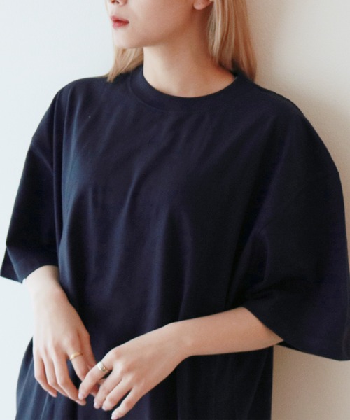 sevens(セブンズ)の「【sevens】5.6oz 無地カラーBIG Tシャツ オーバーサイズ(Tシャツ/カットソー・レディース・イエロー/ロイヤルブルー/パープル/ダークブラウン/カーキ系/ネイビー/サックスブルー/ライトベージュ/ミックスグレー/オレンジ系その他/グリーン/レッド/ブラック/ラベンダー/ピンク/ホワイト・XX-LARGE)」の9枚目の写真