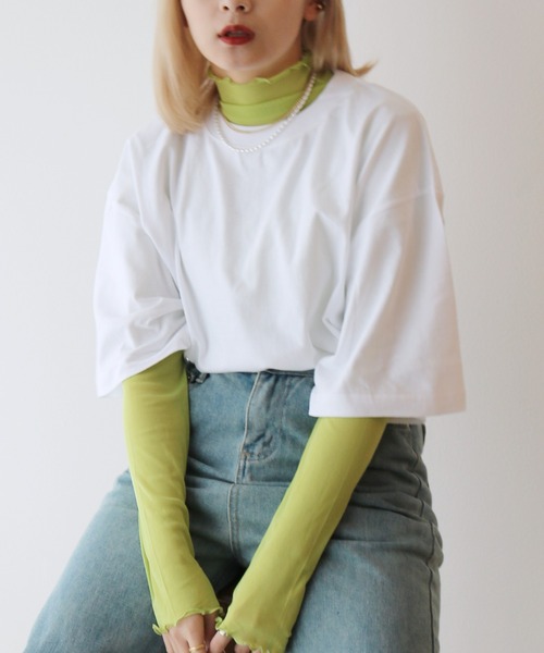 sevens(セブンズ)の「【sevens】5.6oz 無地カラーBIG Tシャツ オーバーサイズ(Tシャツ/カットソー・レディース・イエロー/ロイヤルブルー/パープル/ダークブラウン/カーキ系/ネイビー/サックスブルー/ライトベージュ/ミックスグレー/オレンジ系その他/グリーン/レッド/ブラック/ラベンダー/ピンク/ホワイト・XX-LARGE)」の3枚目の写真