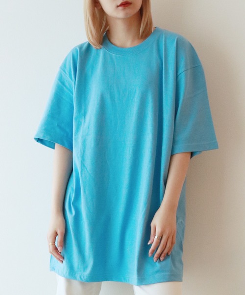 sevens(セブンズ)の「【sevens】5.6oz 無地カラーBIG Tシャツ オーバーサイズ(Tシャツ/カットソー・レディース・イエロー/ロイヤルブルー/パープル/ダークブラウン/カーキ系/ネイビー/サックスブルー/ライトベージュ/ミックスグレー/オレンジ系その他/グリーン/レッド/ブラック/ラベンダー/ピンク/ホワイト・XX-LARGE)」の2枚目の写真