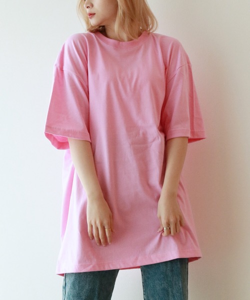 sevens(セブンズ)の「【sevens】5.6oz 無地カラーBIG Tシャツ オーバーサイズ(Tシャツ/カットソー・レディース・イエロー/ロイヤルブルー/パープル/ダークブラウン/カーキ系/ネイビー/サックスブルー/ライトベージュ/ミックスグレー/オレンジ系その他/グリーン/レッド/ブラック/ラベンダー/ピンク/ホワイト・XX-LARGE)」の14枚目の写真