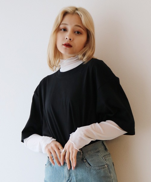sevens(セブンズ)の「【sevens】5.6oz 無地カラーBIG Tシャツ オーバーサイズ(Tシャツ/カットソー・レディース・イエロー/ロイヤルブルー/パープル/ダークブラウン/カーキ系/ネイビー/サックスブルー/ライトベージュ/ミックスグレー/オレンジ系その他/グリーン/レッド/ブラック/ラベンダー/ピンク/ホワイト・XX-LARGE)」の4枚目の写真