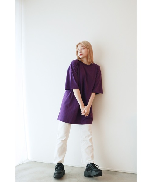 sevens(セブンズ)の「【sevens】5.6oz 無地カラーBIG Tシャツ オーバーサイズ(Tシャツ/カットソー・レディース・イエロー/ロイヤルブルー/パープル/ダークブラウン/カーキ系/ネイビー/サックスブルー/ライトベージュ/ミックスグレー/オレンジ系その他/グリーン/レッド/ブラック/ラベンダー/ピンク/ホワイト・XX-LARGE)」の22枚目の写真