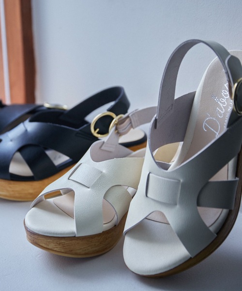 Fashion Letter(ファッションレター)の「日本製編み込み風デザインウェッジサンダル 痛くないサンダル(サンダル・レディース・マスタード/ダークベージュ/ホワイト/ブラック・LL/L/M/S)」の10枚目の写真