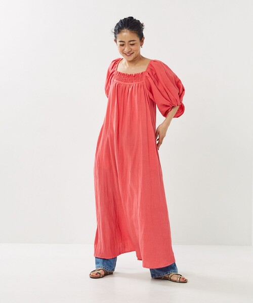 Freada（フリーダ）の「Freada/フリーダ インドドビー袖ワンピース（ワンピース・レディース・ピンク/グリーン・ﾌﾘ-）」の9枚目の写真