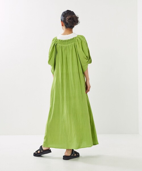 Freada（フリーダ）の「Freada/フリーダ インドドビー袖ワンピース（ワンピース・レディース・ピンク/グリーン・ﾌﾘ-）」の6枚目の写真