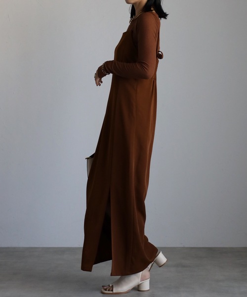 ap retro(アプレトロ)の「キャミワンピース / ロングスリット(ワンピース・レディース・ブラウン/ブラック/アイボリー/ネイビー/モカ・FREE)」の17枚目の写真