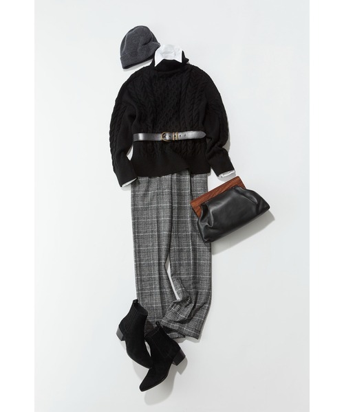 Banana Republic(バナナリパブリック)の「ラージ レザー クラッチBag(クラッチバッグ・レディース・ブラック/アイボリー・ONE SIZE)」の19枚目の写真