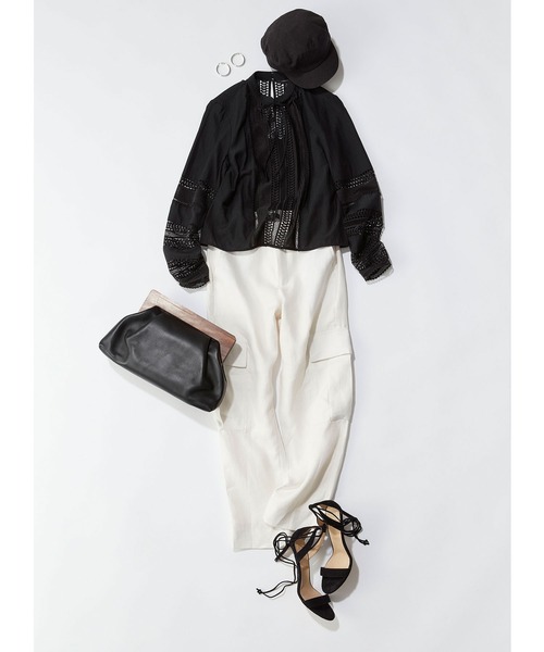 Banana Republic(バナナリパブリック)の「ラージ レザー クラッチBag(クラッチバッグ・レディース・ブラック/アイボリー・ONE SIZE)」の6枚目の写真