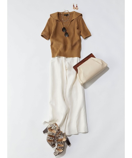 Banana Republic(バナナリパブリック)の「ラージ レザー クラッチBag(クラッチバッグ・レディース・ブラック/アイボリー・ONE SIZE)」の7枚目の写真