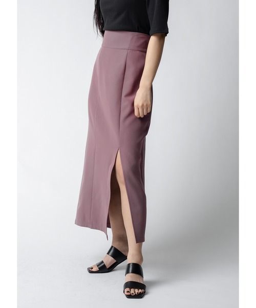 Adoon plain(アドーンプレーン)の「【美シルエット】スリットナロータイトスカート(スカート・レディース・ブラック/スモークピンク・MEDIUM/LARGE)」の1枚目の写真