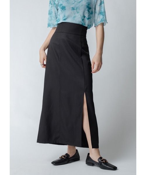 Adoon plain(アドーンプレーン)の「【美シルエット】スリットナロータイトスカート(スカート・レディース・ブラック/スモークピンク・MEDIUM/LARGE)」の2枚目の写真