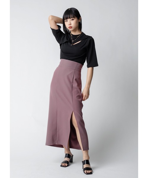 Adoon plain(アドーンプレーン)の「【美シルエット】スリットナロータイトスカート(スカート・レディース・ブラック/スモークピンク・MEDIUM/LARGE)」の18枚目の写真