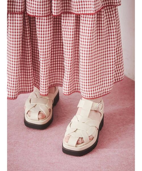 merry jenny（メリージェニー）の「heartグルカラバーshoes（サンダル・レディース・アイボリー/ブラック・MEDIUM/LARGE）」の11枚目の写真