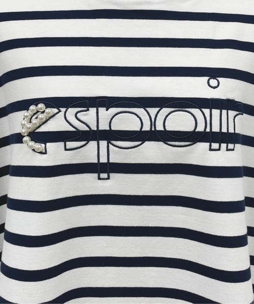 PICCIN（ピッチン）の「パール付き刺繍ロゴボーダーカットソー（Tシャツ/カットソー・レディース・ブルー/レッド・M）」の7枚目の写真