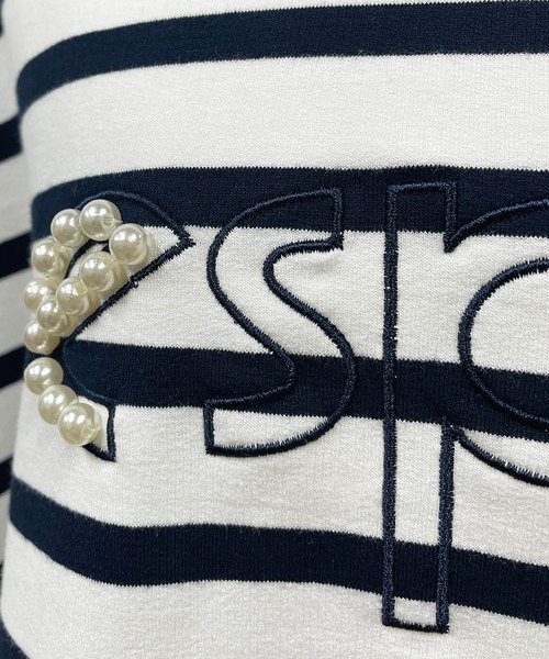 PICCIN（ピッチン）の「パール付き刺繍ロゴボーダーカットソー（Tシャツ/カットソー・レディース・ブルー/レッド・M）」の8枚目の写真