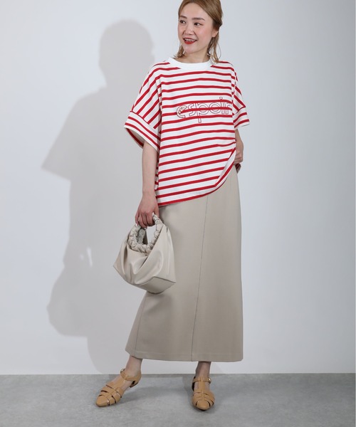 PICCIN（ピッチン）の「パール付き刺繍ロゴボーダーカットソー（Tシャツ/カットソー・レディース・ブルー/レッド・M）」の11枚目の写真