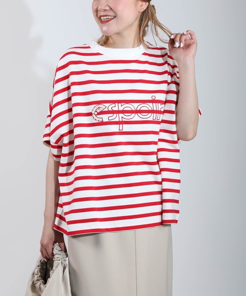 PICCIN（ピッチン）の「パール付き刺繍ロゴボーダーカットソー（Tシャツ/カットソー・レディース・ブルー/レッド・M）」の18枚目の写真