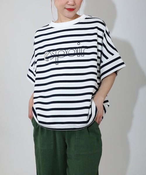 PICCIN（ピッチン）の「パール付き刺繍ロゴボーダーカットソー（Tシャツ/カットソー・レディース・ブルー/レッド・M）」の22枚目の写真