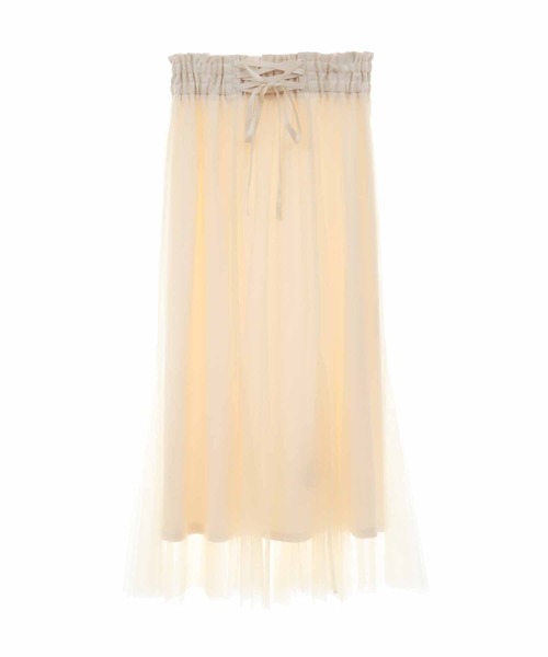 31 Sons de mode（トランテアン　ソン　ドゥ　モード）の「異素材切替チュールマーメイドスカート（スカート・レディース・クリーム/ブラウン/サックスブルー・36/38）」の22枚目の写真
