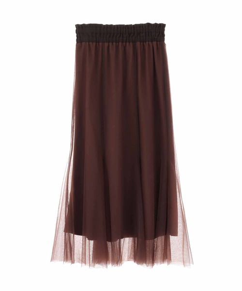 31 Sons de mode（トランテアン　ソン　ドゥ　モード）の「異素材切替チュールマーメイドスカート（スカート・レディース・クリーム/ブラウン/サックスブルー・36/38）」の14枚目の写真