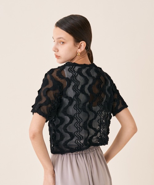 Solace（ソレイス）の「ウェーブメッシュクロップドT（Tシャツ/カットソー・レディース・ブラック/ブルー/ナチュラル・FREE）」の16枚目の写真