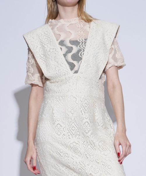 Solace（ソレイス）の「ウェーブメッシュクロップドT（Tシャツ/カットソー・レディース・ブラック/ナチュラル/ブルー・FREE）」の15枚目の写真