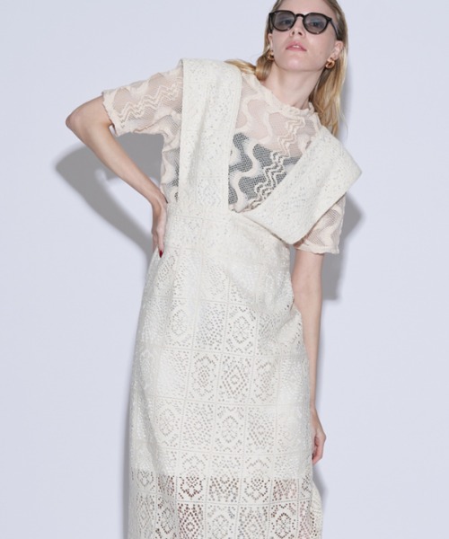 Solace（ソレイス）の「ウェーブメッシュクロップドT（Tシャツ/カットソー・レディース・ブラック/ナチュラル/ブルー・FREE）」の18枚目の写真