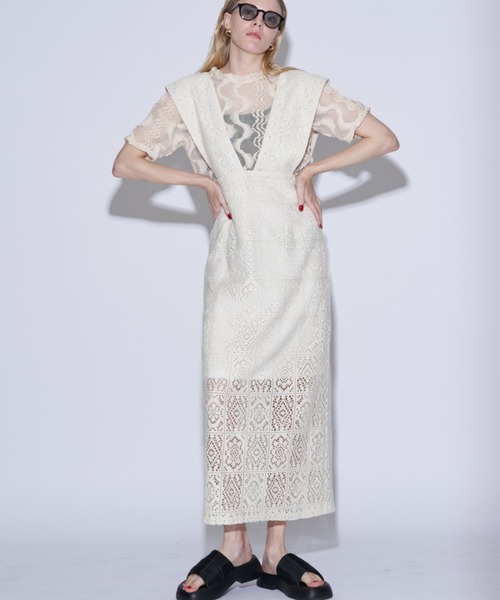 Solace（ソレイス）の「ウェーブメッシュクロップドT（Tシャツ/カットソー・レディース・ブラック/ナチュラル/ブルー・FREE）」の19枚目の写真