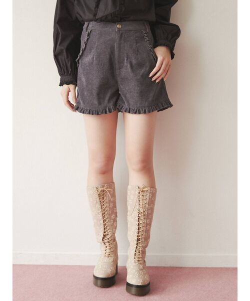 merry jenny（メリージェニー）の「フリルコールショートパンツ（その他パンツ・レディース・ブラック/ブルー/アイボリー・FREE）」の3枚目の写真