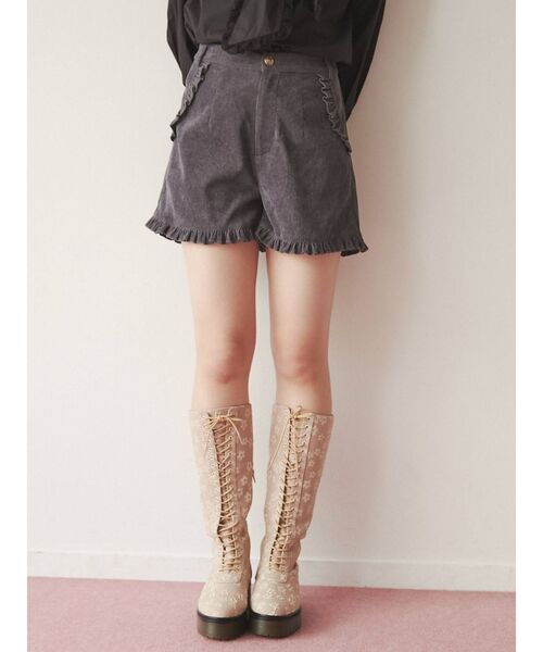 merry jenny（メリージェニー）の「フリルコールショートパンツ（その他パンツ・レディース・ブラック/ブルー/アイボリー・FREE）」の4枚目の写真