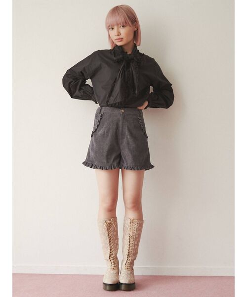 merry jenny（メリージェニー）の「フリルコールショートパンツ（その他パンツ・レディース・ブラック/ブルー/アイボリー・FREE）」の10枚目の写真