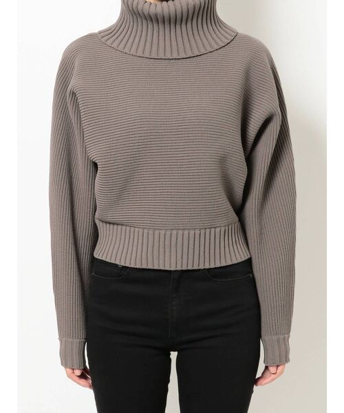 MURUA（ムルーア）の「BIGタートルニットプルオーバー（ニット/セーター・レディース・ブラック/ベージュ/ネイビー/グリーン/モカ・FREE）」の9枚目の写真