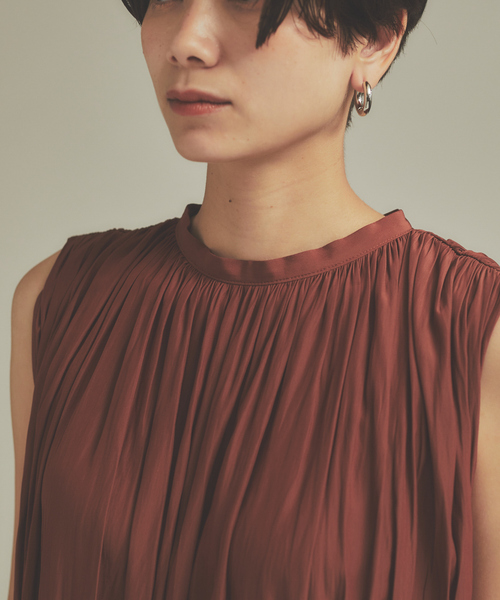 qualite（カリテ）の「【WEB･一部店舗限定】ギャザーワンピース（ワンピース・レディース・ブラウン/スミクロ・36/38）」の7枚目の写真