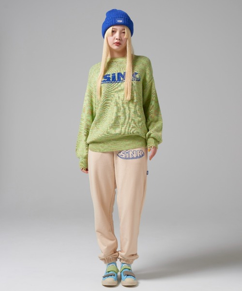 SINK kotohayokozawa(シンク コトハヨコザワ)の「WATER WAVE LOGO PANTS(その他パンツ・レディース・ダークグレー/エンジ/アイボリー・M/L)」の4枚目の写真