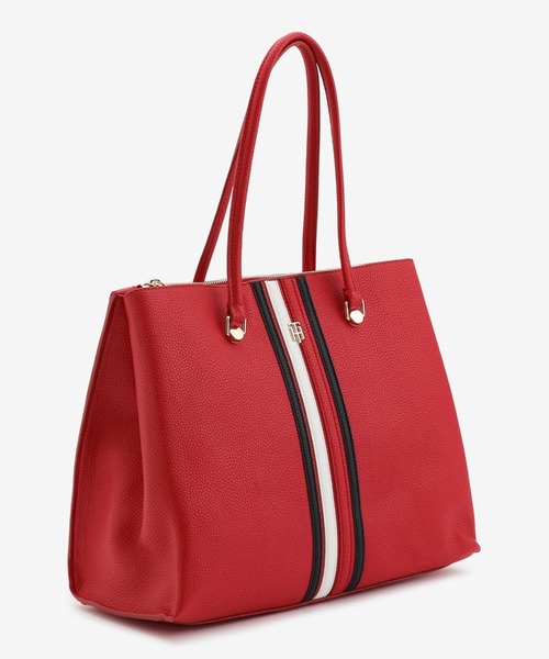TOMMY HILFIGER(トミーヒルフィガー)の「グローバルストライプトートバッグ(トートバッグ・レディース・レッド/ネイビー・FREE)」の10枚目の写真