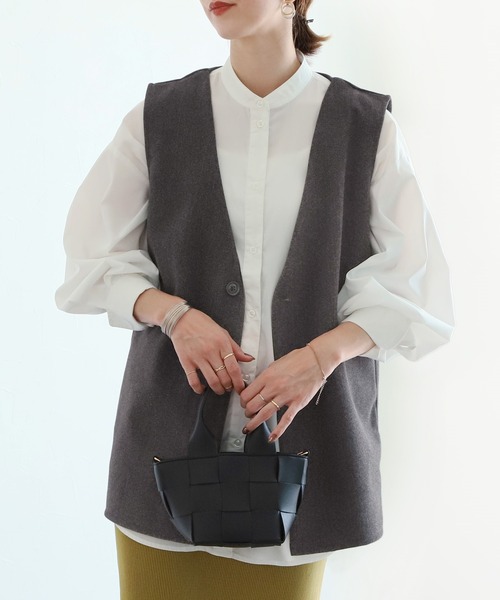 reca(レカ)の「メルトンベスト(ベスト・レディース・オートミール/ブラック・M)」の4枚目の写真