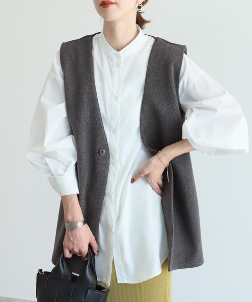 reca(レカ)の「メルトンベスト(ベスト・レディース・オートミール/ブラック・M)」の6枚目の写真