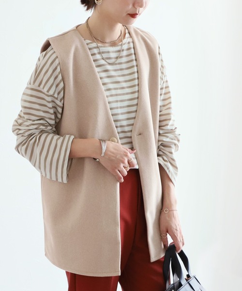 reca(レカ)の「メルトンベスト(ベスト・レディース・オートミール/ブラック・M)」の8枚目の写真