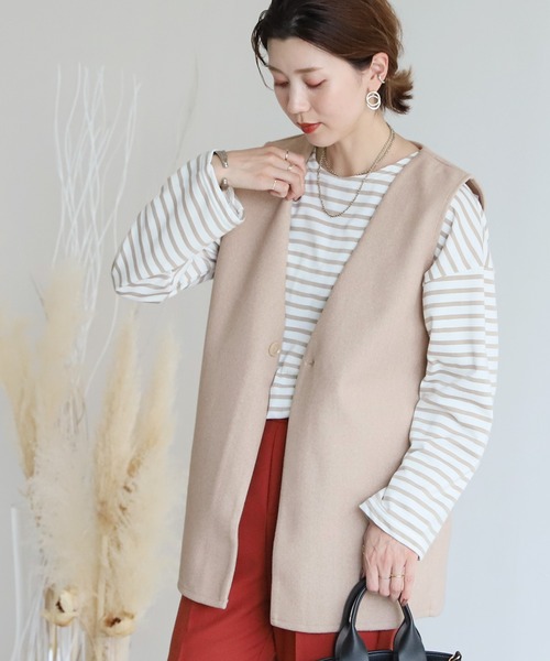 reca(レカ)の「メルトンベスト(ベスト・レディース・オートミール/ブラック・M)」の10枚目の写真