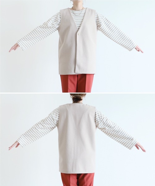 reca(レカ)の「メルトンベスト(ベスト・レディース・オートミール/ブラック・M)」の19枚目の写真