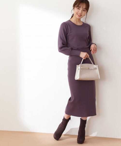 PROPORTION BODY DRESSING（プロポーションボディドレッシング）の「ランダムリブニットセットアップ / 1212240005（ワンピース・レディース・ブルー/ボルドー/ダークグレー・SMALL/MEDIUM）」の11枚目の写真