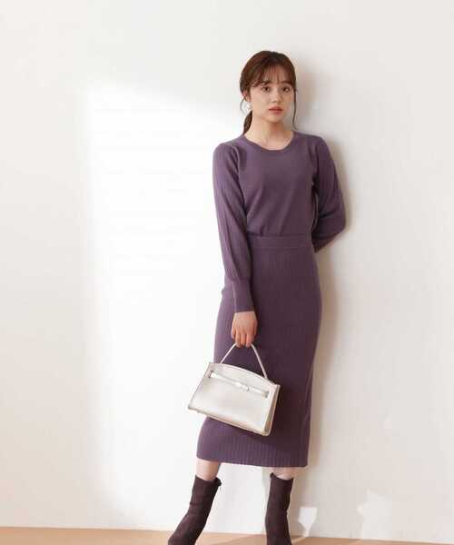 PROPORTION BODY DRESSING（プロポーションボディドレッシング）の「ランダムリブニットセットアップ / 1212240005（ワンピース・レディース・ブルー/ボルドー/ダークグレー・SMALL/MEDIUM）」の12枚目の写真