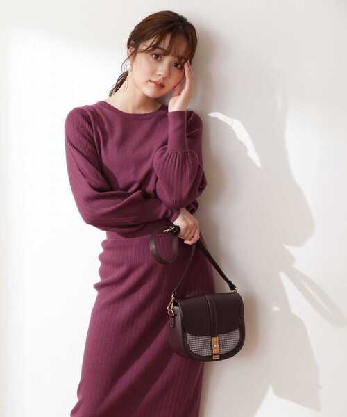 PROPORTION BODY DRESSING（プロポーションボディドレッシング）の「ランダムリブニットセットアップ / 1212240005（ワンピース・レディース・ブルー/ボルドー/ダークグレー・SMALL/MEDIUM）」の20枚目の写真