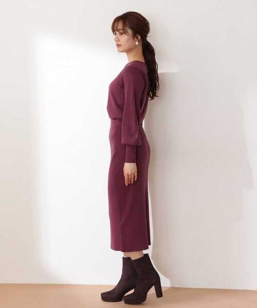 PROPORTION BODY DRESSING（プロポーションボディドレッシング）の「ランダムリブニットセットアップ / 1212240005（ワンピース・レディース・ブルー/ボルドー/ダークグレー・SMALL/MEDIUM）」の22枚目の写真