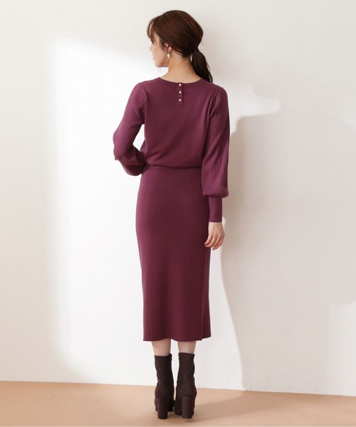 PROPORTION BODY DRESSING（プロポーションボディドレッシング）の「ランダムリブニットセットアップ / 1212240005（ワンピース・レディース・ブルー/ボルドー/ダークグレー・SMALL/MEDIUM）」の7枚目の写真