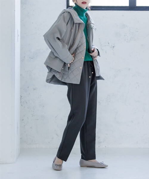 OPAQUE.CLIP（オペークドットクリップ）の「◆【ネオサーモ】ストレッチツイル イージーテーパードパンツ（その他パンツ・レディース・ブラック/グリーン/チャコールグレー/ライトグレー/パープル系/イエロー・36/40/38/42/34）」の18枚目の写真