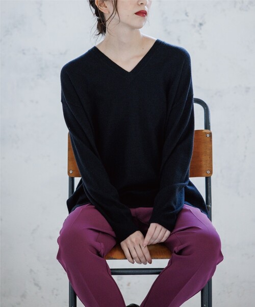 OPAQUE.CLIP（オペークドットクリップ）の「◆【ネオサーモ】ストレッチツイル イージーテーパードパンツ（その他パンツ・レディース・ブラック/グリーン/チャコールグレー/ライトグレー/パープル系/イエロー・36/40/38/42/34）」の9枚目の写真